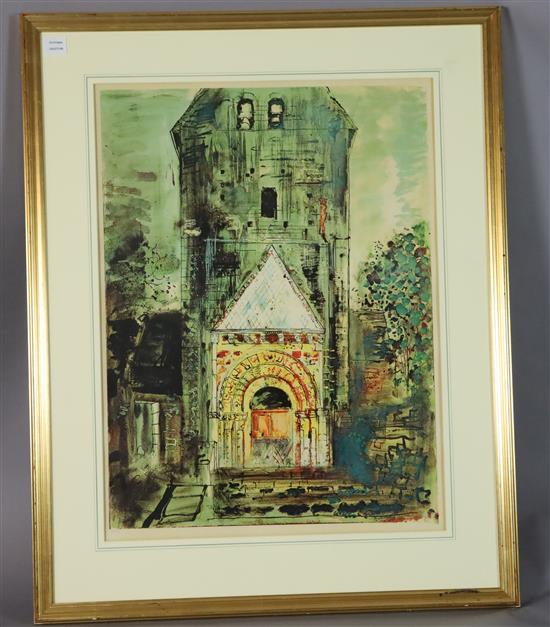 § John Piper (1903-1992) Besse, Dordogne, (Levinson 188) 31.75 x 23.5in.